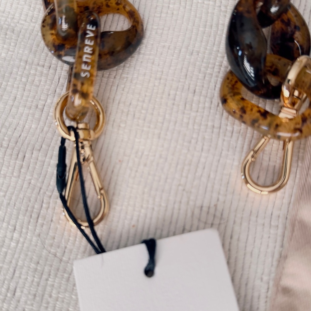 Senreve Tortoiseshell bag Strap with Gold Hardware - Picture 2 of 5